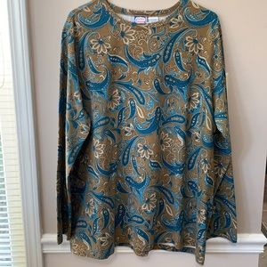 Southern Expressions Turquoise Paisley L/S Tee 3X
